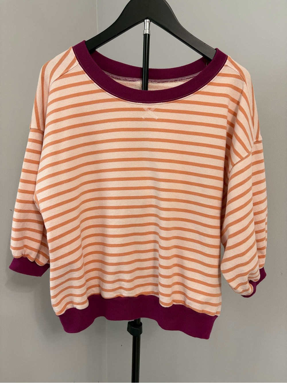 Pilcro Anthropologie Striped Pullover Sweatshirt Medium Slouchy Boho Casual - Picture 2 of 9